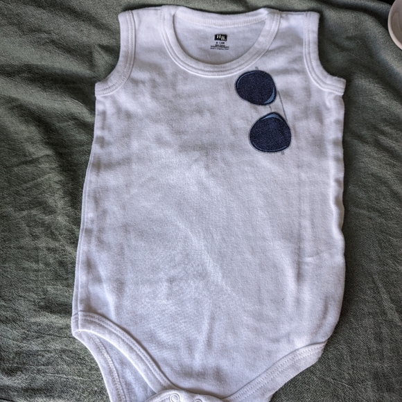 Baby Pineapple Tank bodysuit Set 9-12m 4pc HB Summer Sunglasses Boys Blue Black - Picture 6 of 12